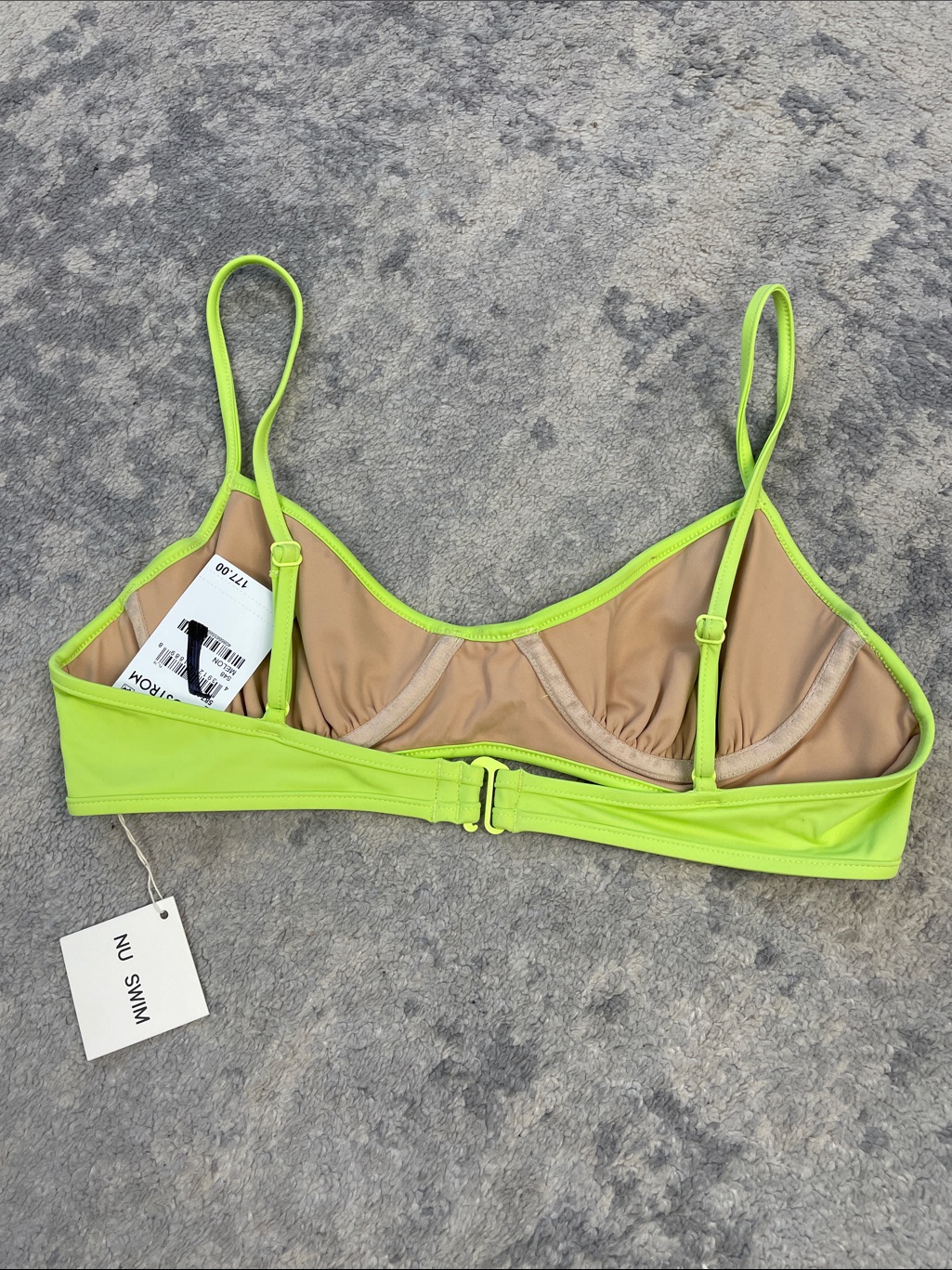 Nwt Nu Swim Pluto Underwire Bikini Top Melon Neon Bright Sz L — image 5 of 8